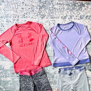 Two Under Armour girls long-sleeved Tops